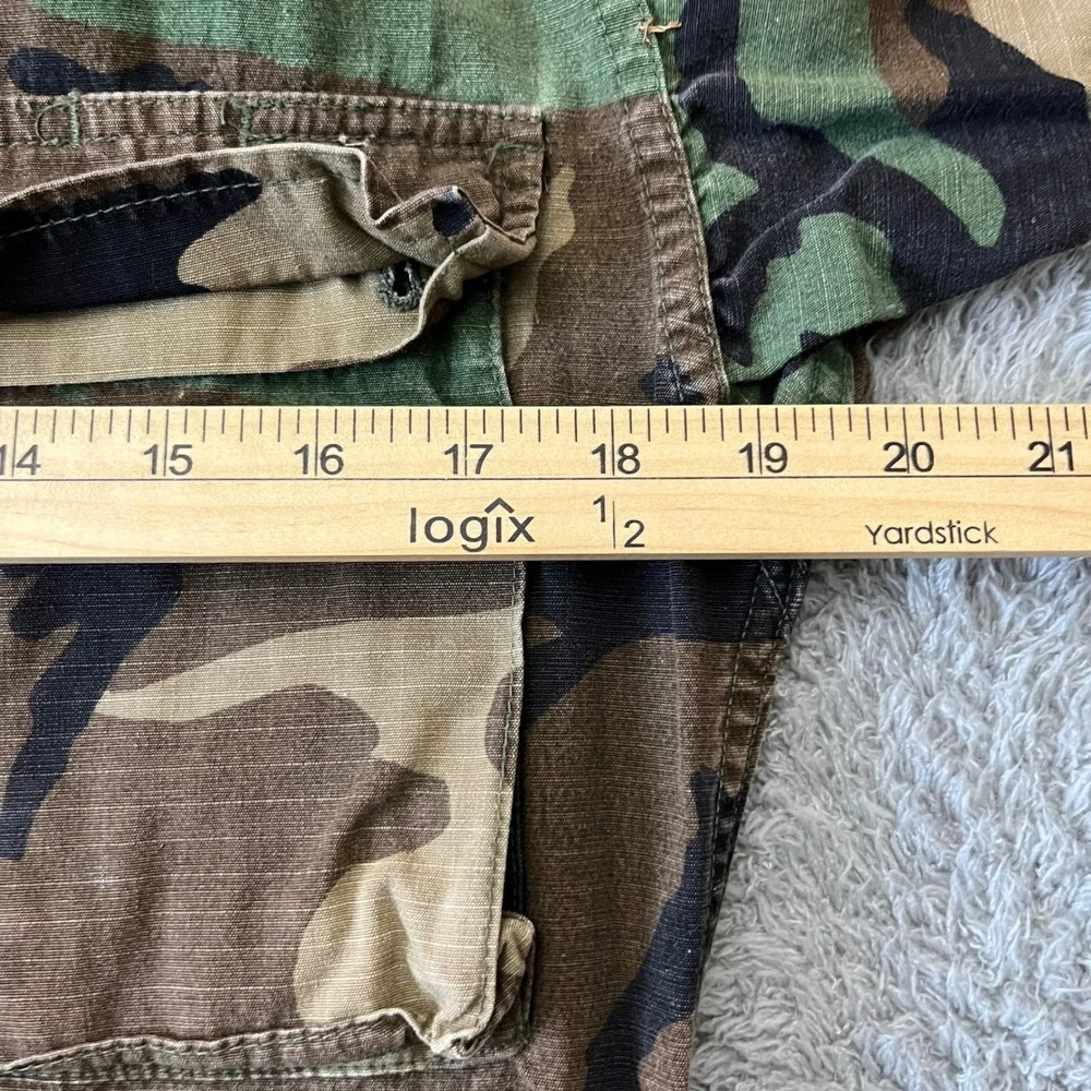 Vintage Mens Camouflage‎ Field Jacket Military Style Button Up Hunting Coat